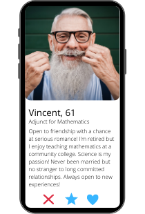 Dating-Profil Beispiel von Vincent auf einem Smartphone